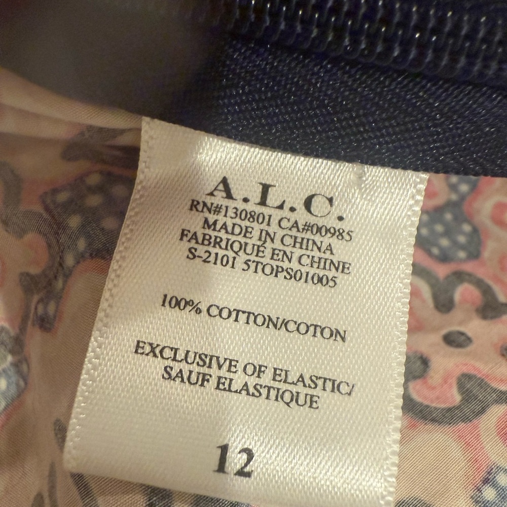 NWT‎ A.L.C. Chandler Top in Dark Navy & Chestnut Size 12 - Picture 7 of 9